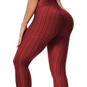 dark red tiktok leggings